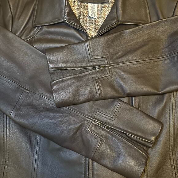 Covington Brown Genuine Leather Lined Classic Dark Academia Jacket Women's XL - Picture 6 of 6